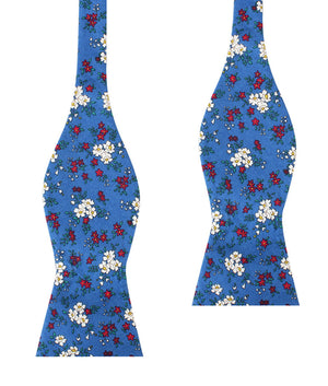 Ravenna Blue Floral Self Bow Tie