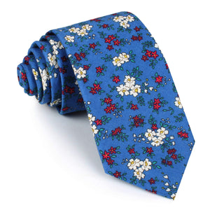 Ravenna Blue Floral Skinny Tie