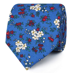 Ravenna Blue Floral Skinny Ties