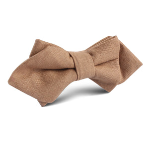 Raw Chocolate Linen Diamond Bow Tie