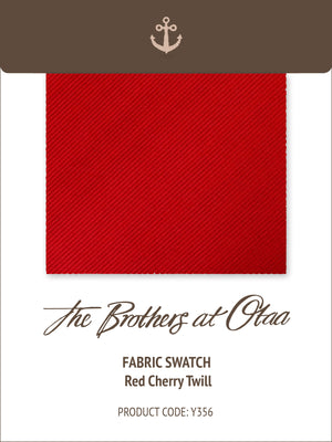 Fabric Swatch (Y356) - Red Cherry Twill