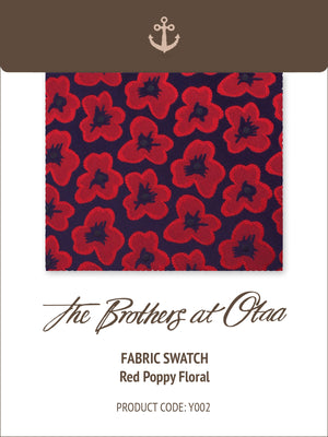 Fabric Swatch (Y002) - Red Poppy Floral