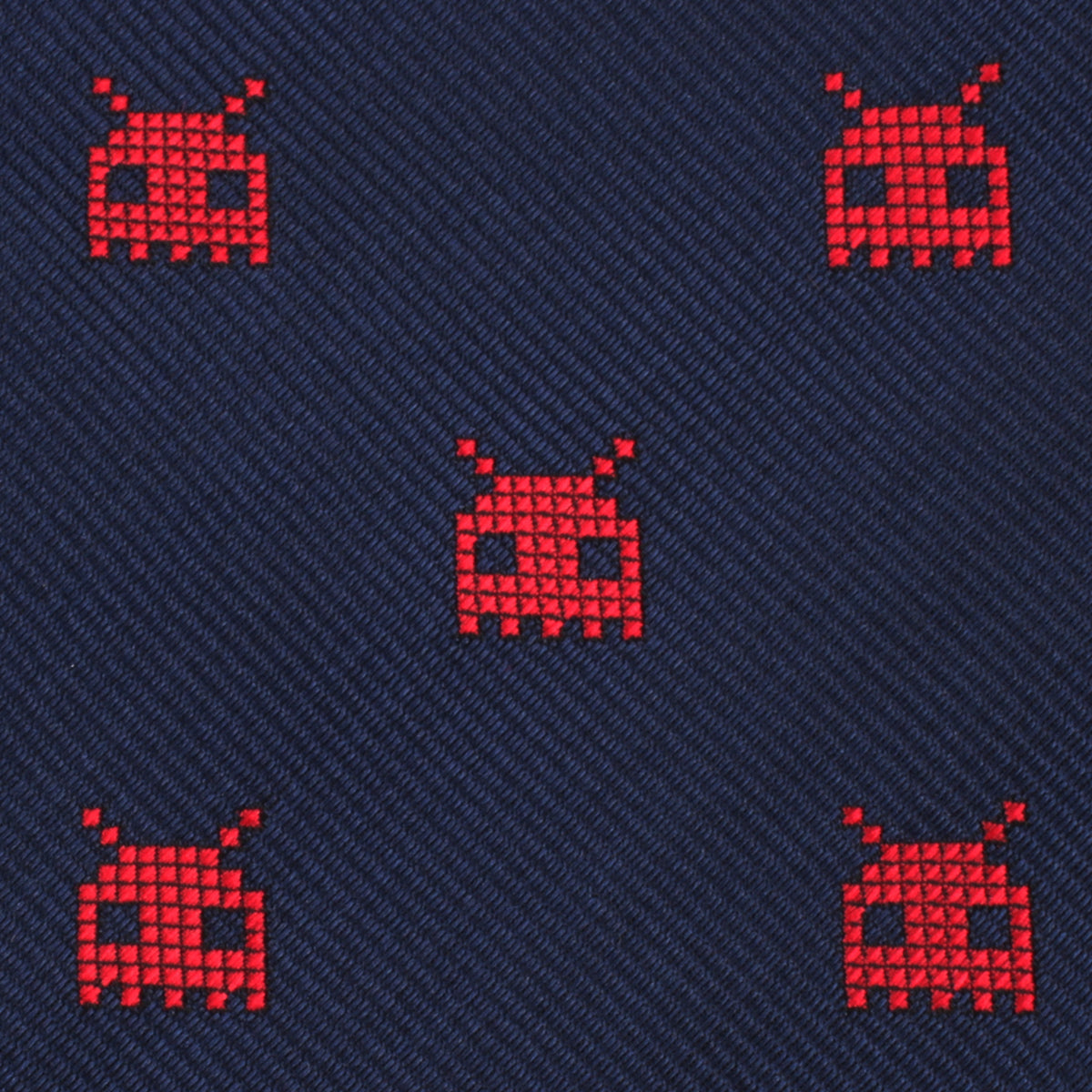 Red Pixel Monster Kids Bow Tie Fabric