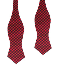 Red Belfast Gingham Diamond Self Bow Tie