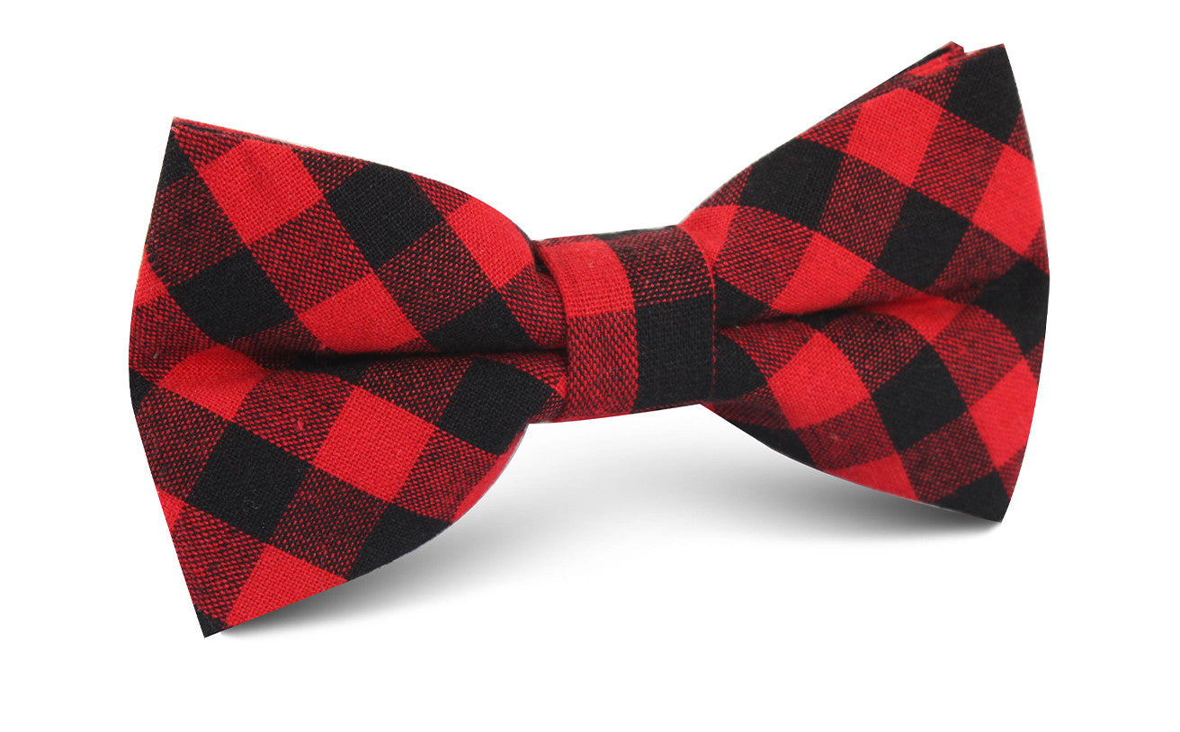 Red & Black Gingham Bow Tie