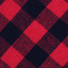 Red & Black Gingham Fabric Mens Diamond Bowtie