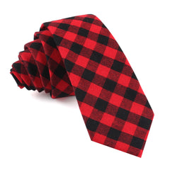 Red & Black Gingham Skinny Tie