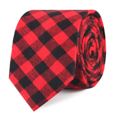 Red & Black Gingham Slim Tie