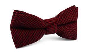 Red & Black Houndstooth Cotton Bow Tie