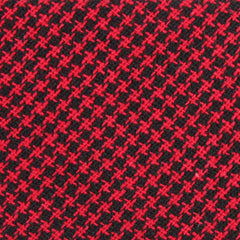Red & Black Houndstooth Cotton Fabric Necktie C165