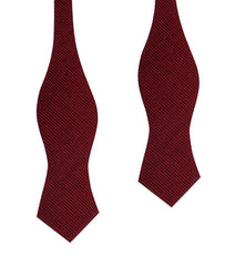 Red & Black Houndstooth Cotton Self Tie Diamond Tip Bow Tie