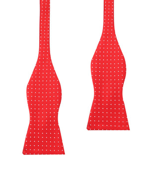 Red Bow Tie Untied with White Polka Dots