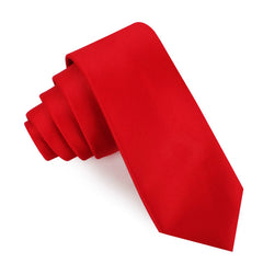 Red Cherry Satin Skinny Tie