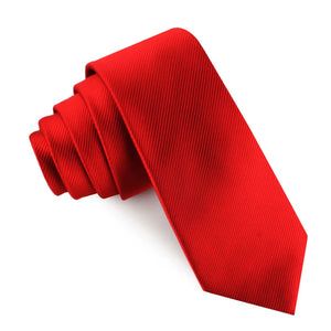 Red Cherry Twill Skinny Tie