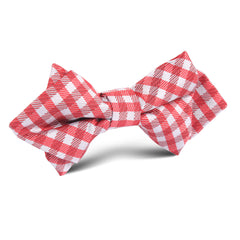 Red Gingham Diamond Bow Tie