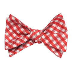 Red Gingham Self Tie Bow Tie Self tied knot by OTAA