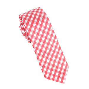 Red Gingham Skinny Tie