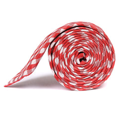 Red Gingham Skinny Tie Side Roll