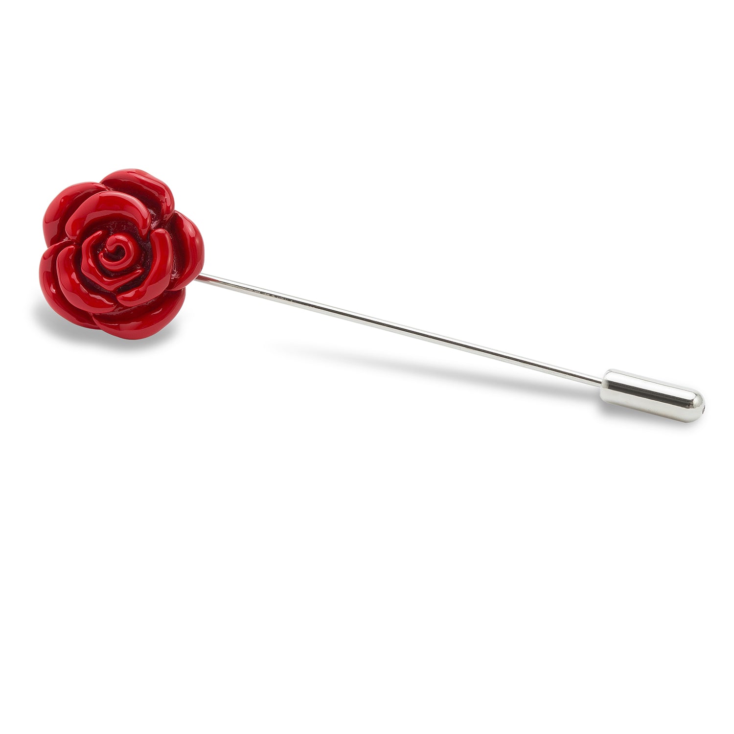 Red Rose Metal Lapel Pin | Flower Lapel Pins | Mens Suit Boutonniere | Otaa