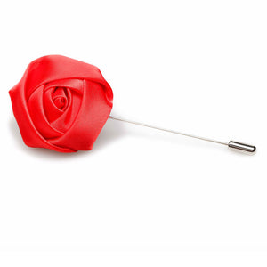 Red Satin Rose Lapel Pin