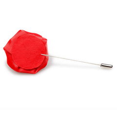 Red Satin Rose Mens Lapel Pin