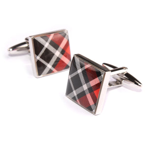 Red Scottish Plaid Cufflinks