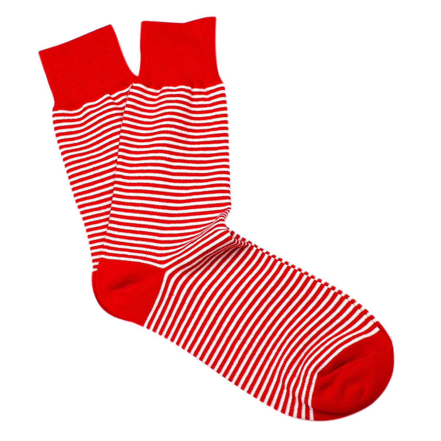 Red & White Thin Pinstripes Cotton-Blend Stylish Mens OTAA Socks