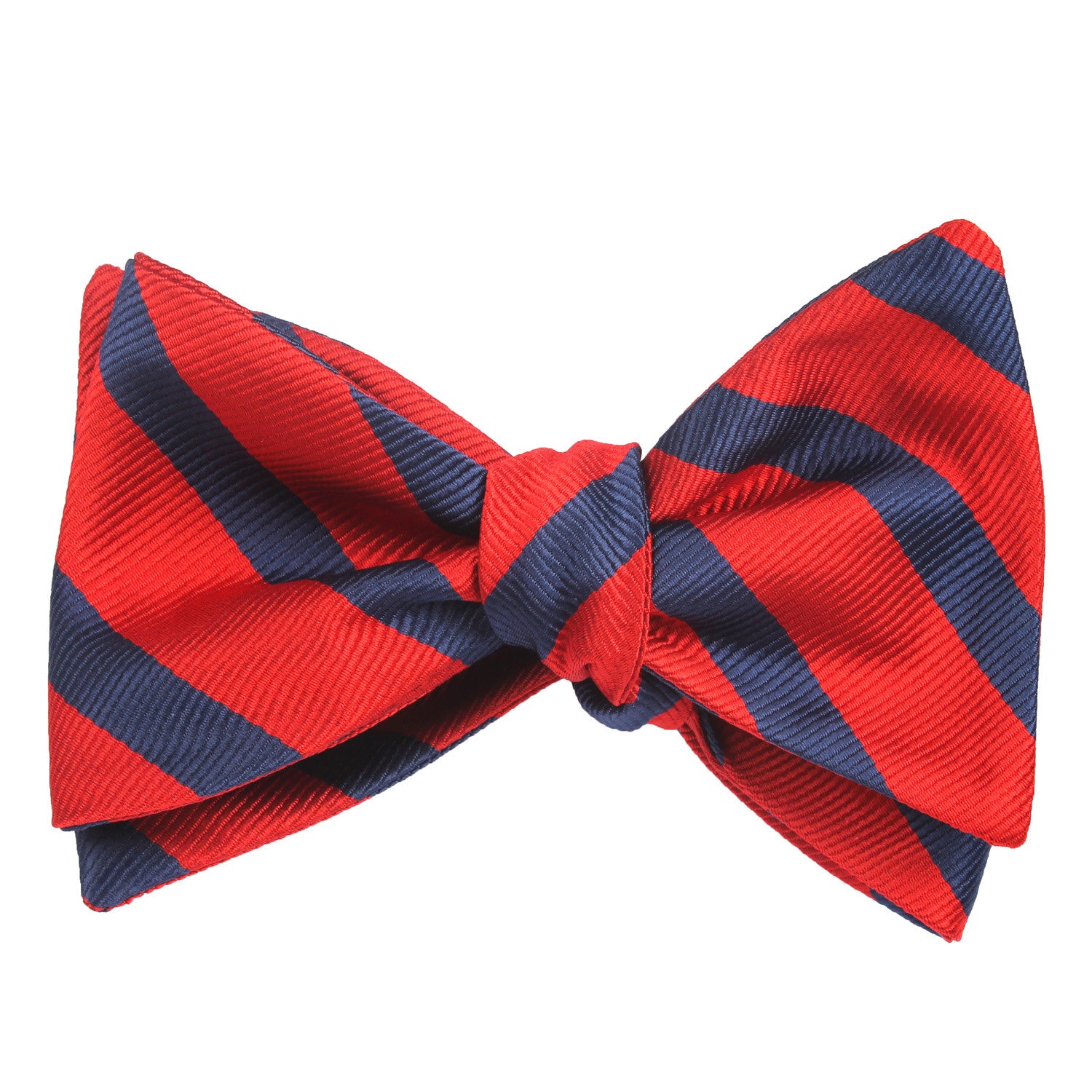 Red and Navy Blue Diagonal - Bow Tie (Untied) Self tied knot by OTAA