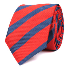 Red and Navy Blue Diagonal - Skinny Tie OTAA roll