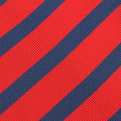 Red and Navy Blue Striped Fabric Self Tie Diamond Tip Bow Tie X196
