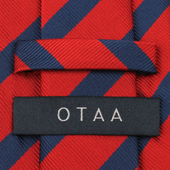 Red and Navy Blue Striped Tie Back
