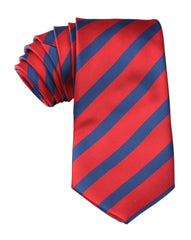 Red and Navy Blue Striped Tie