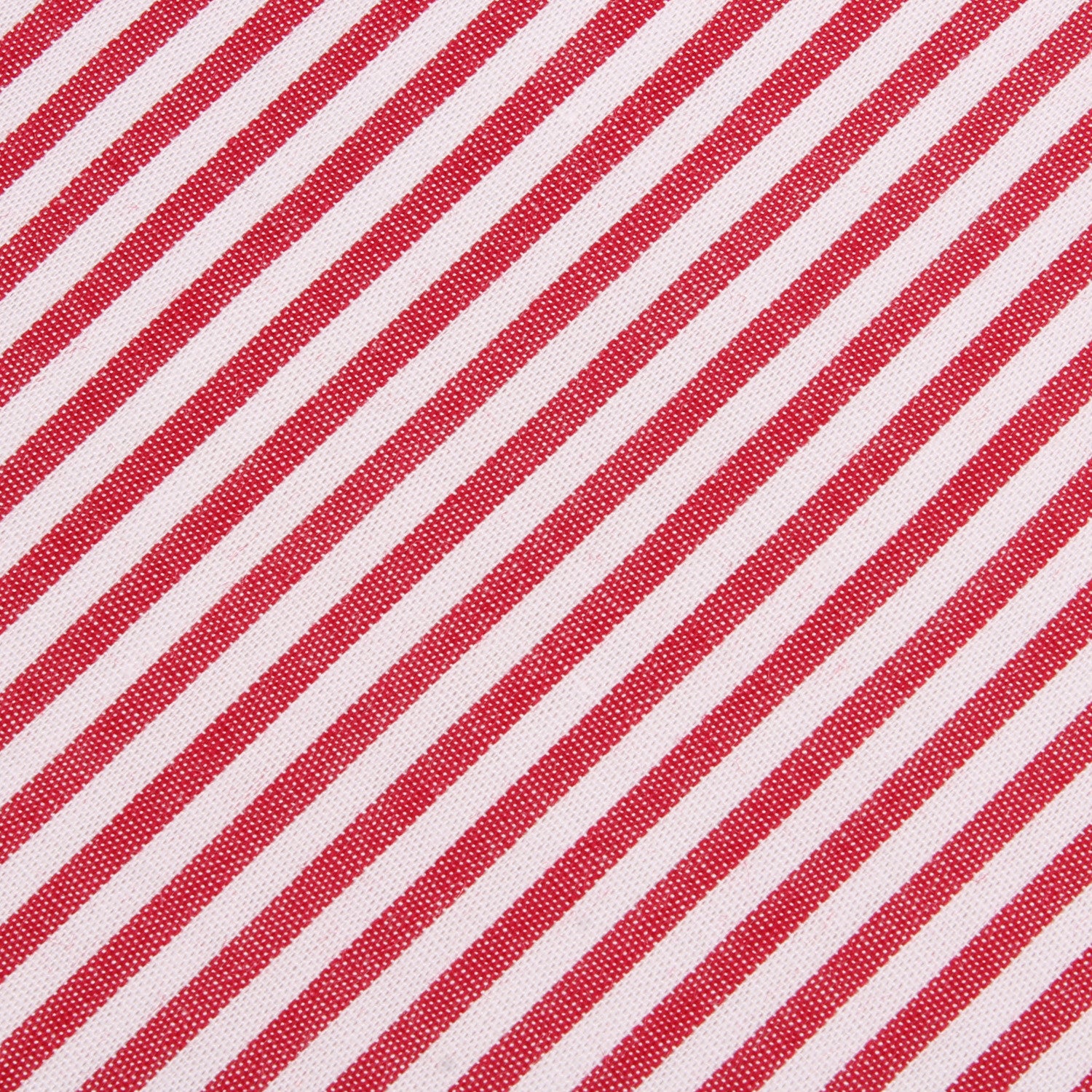 Red and White Chalk Stripe Cotton Skinny Tie Fabric