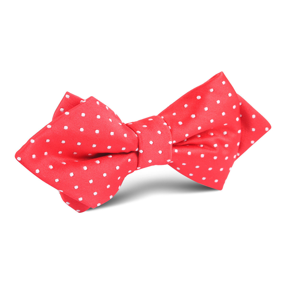 Red with White Polka Dot Diamond Bow Tie