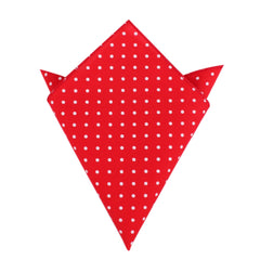 Red with White Polka Dots Cotton Pocket Square
