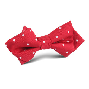 Red with White Polka Dots Diamond Bow Tie