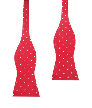 Red with White Polka Dots Self Tie Bow Tie