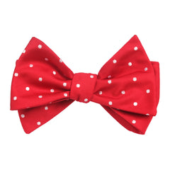 Red with White Polka Dots Self Tie Bow Tie Self tied knot by OTAA