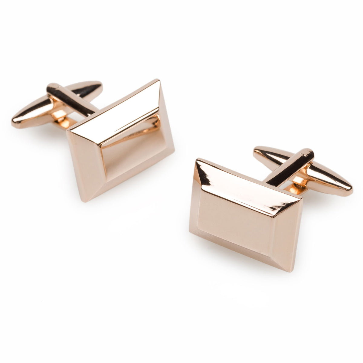 Reed Rose Gold Rectangle Cufflinks | Men Elegant Ingot Bar Cuff Links ...