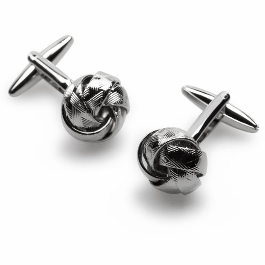 Ribbon Sphere Silver Cufflinks