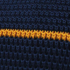 Gecko Navy Blue with Yellow Stripes Knitted Tie Fabric