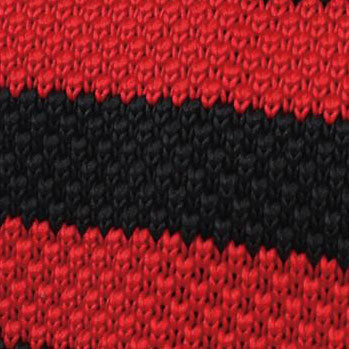 Redford Black & Red Knitted Tie Fabric