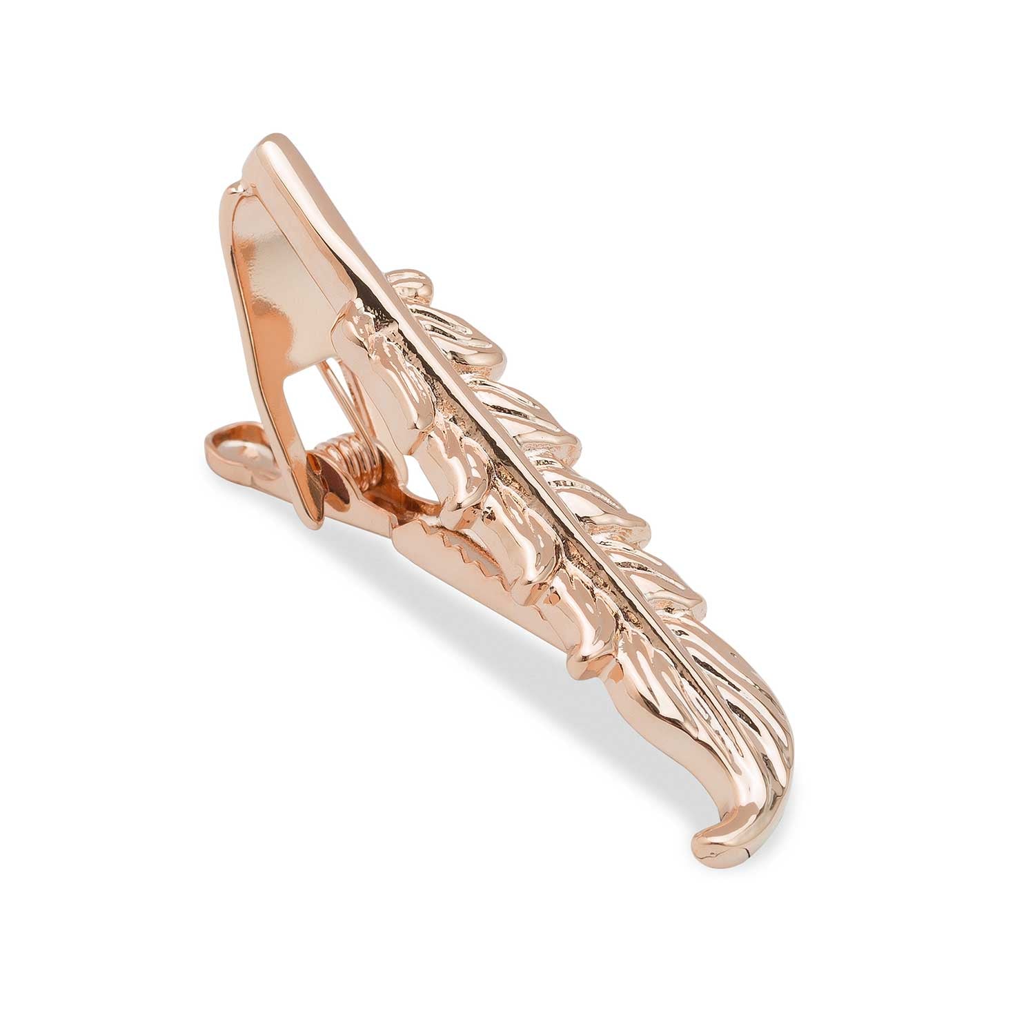 Rose Gold Feather Quill Tie Bar