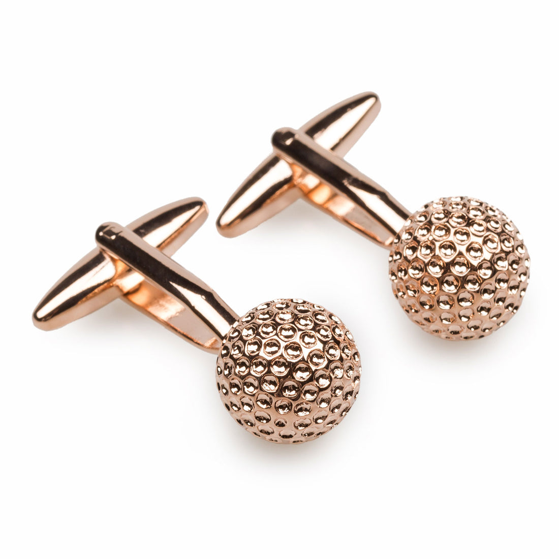 Rose Gold Golf Ball Men Cufflinks