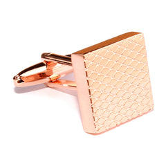Rose Gold Grid Square Cufflinks Middle OTAA