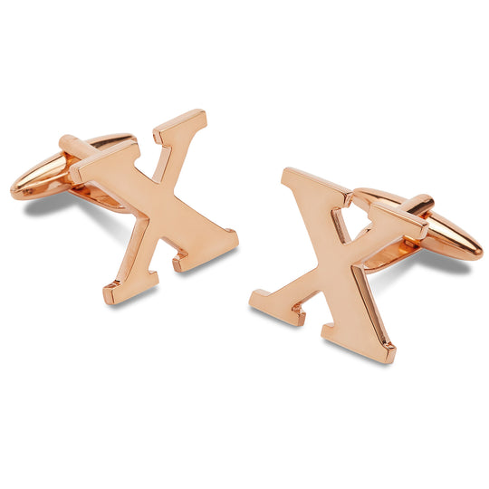 Rose Gold Letter X Cufflinks