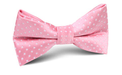 Rose Pink Mini Polka Dots Bow Tie