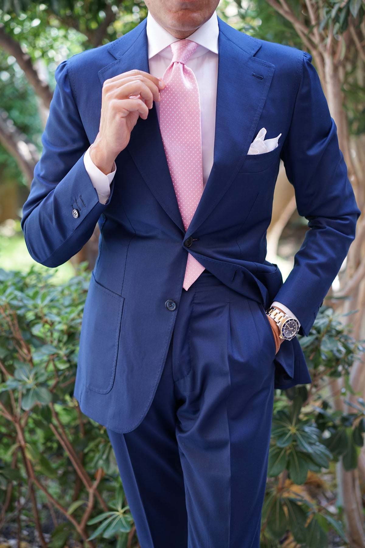 Rose Pink Mini Polka Dots Necktie | Men's Dotted Tie | Wedding Ties AU ...