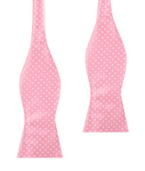 Rose Pink Mini Polka Dots Self Bow Tie