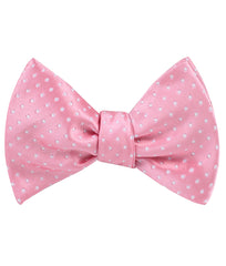 Rose Pink Mini Polka Dots Self Tie Bow Tie